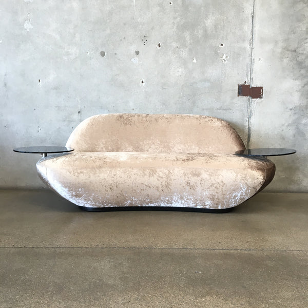 Vintage Inspired Silver Moon Love Seat With Side Tables