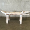 Carved Wood Alligator Bench/Table