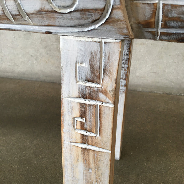 Carved Wood Alligator Bench/Table