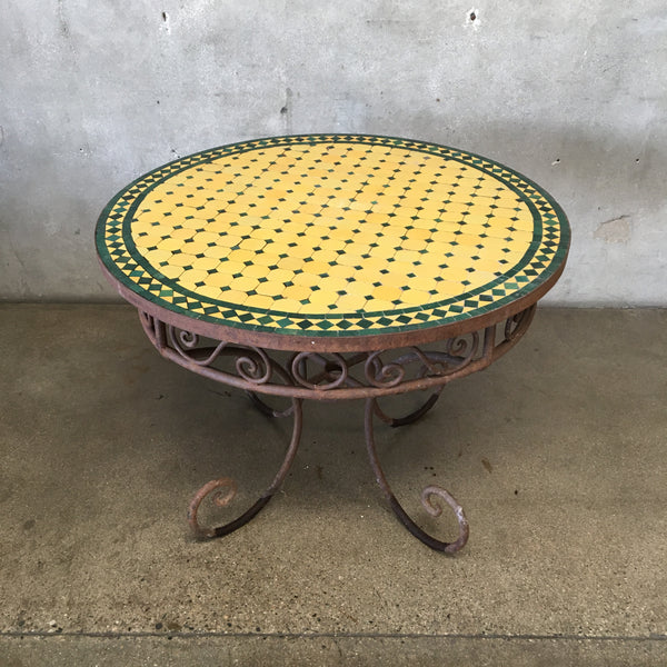 Vintage Italian Tile Top Iron Table