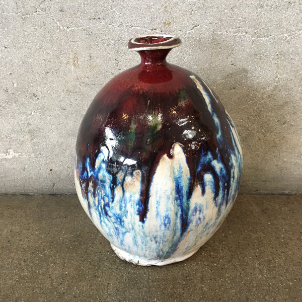 Large Drip Glaze Studio Pottery by Jim Olsen