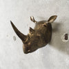 Mid Century Brass Rhino Head