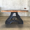 Custom Industrial Table w/Two Sided Bowling Alley Maple Top w/Steel Base