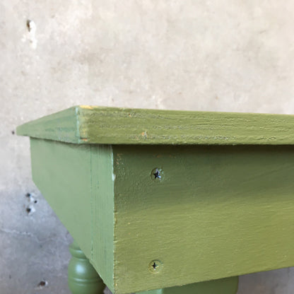 Painted Maple Wood Base Farm Table With Turned Wood Legs