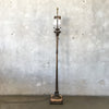 Vintage 2 Light Torchiere Floor Lamp Metal and Onyx