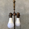 Vintage 2 Light Torchiere Floor Lamp Metal and Onyx