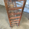 Antique Wood Shoe Rack with Five Glass Shelf Inserts