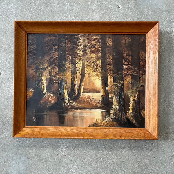 1960s Oil on Canvas Forest Painting