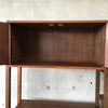 Mid Century Modern Walnut Free Standing Bay Wall Unit Bookcase / Room Divider