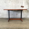 Mid Century Walnut Dining Table with Tile Top