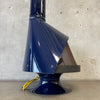 Vintage Mid Century Modern Navy Blue Enamel Malm "Zircon" Gas Fireplace