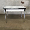 1920's - 1930's Black and White Enamel Top Expansion Table