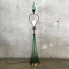 1960's Blenko Glass Green Table Lamp With Original Finial