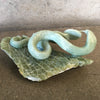 Jade Color Asian Hand Carved Cobra & Coins