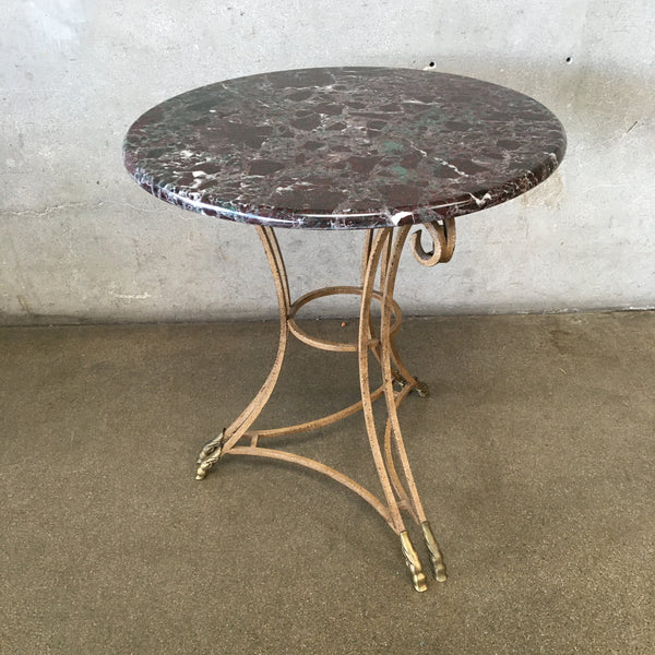 Marble Top & Metal Base Side Table