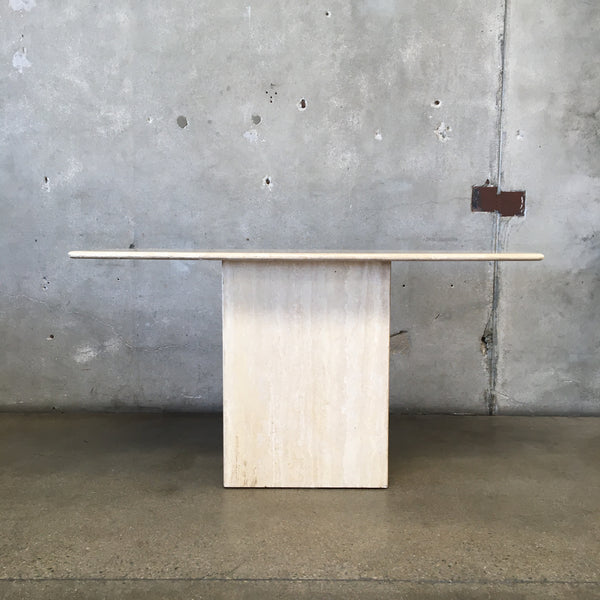 Post Modern Honed Travertine Console Table
