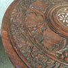 Vintage Indian Rosewood Side Table With Marble Base And Inlay