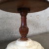 Vintage Indian Rosewood Side Table With Marble Base And Inlay