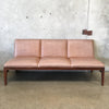 1960's Mid Century Modern Solid Walnut Sectional Sofa & 2 Chairs