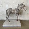Brutalist Sculpture Wire Over Aluminum Armature Horse