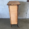 Vintage Bamboo Cabinet With Glass Door
