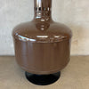 Vintage Mid Century Modern Brown Porcelain Enamel Fisnish Malm Fire Drum 2