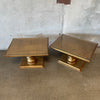 Pair Of Neoclassic Hollywood Regency Giltwood End Tables
