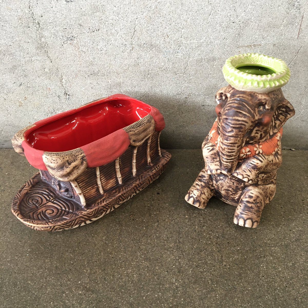 Tiki Tony Tiki Land Trading Elephant Mug & Boat Set
