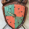 Vintage Witco Hand Carved Horse Coat of Arms Wall Clock