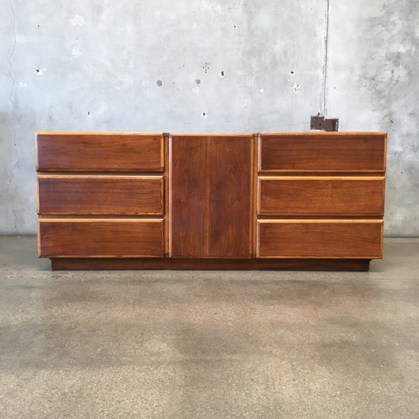 Mid Century Lane Walnut And Oak Credenza / Dresser