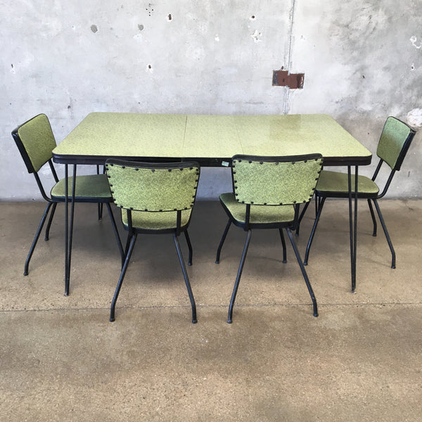 Mid Century Modern Formica Table & Set of 4 Chairs