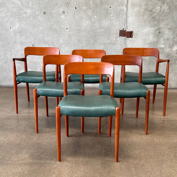 Set Of Six 1950's Niels Otto Moller For J.L. Mollers Danish Teak Dining Chairs