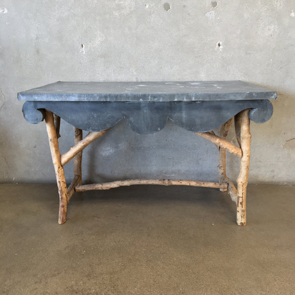 Vintage Tin Top Branch Console Table