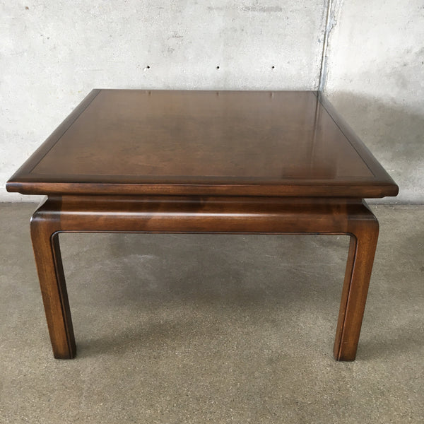 Mid Century Modern teak Bordered Side table By Albright And Zimmerman