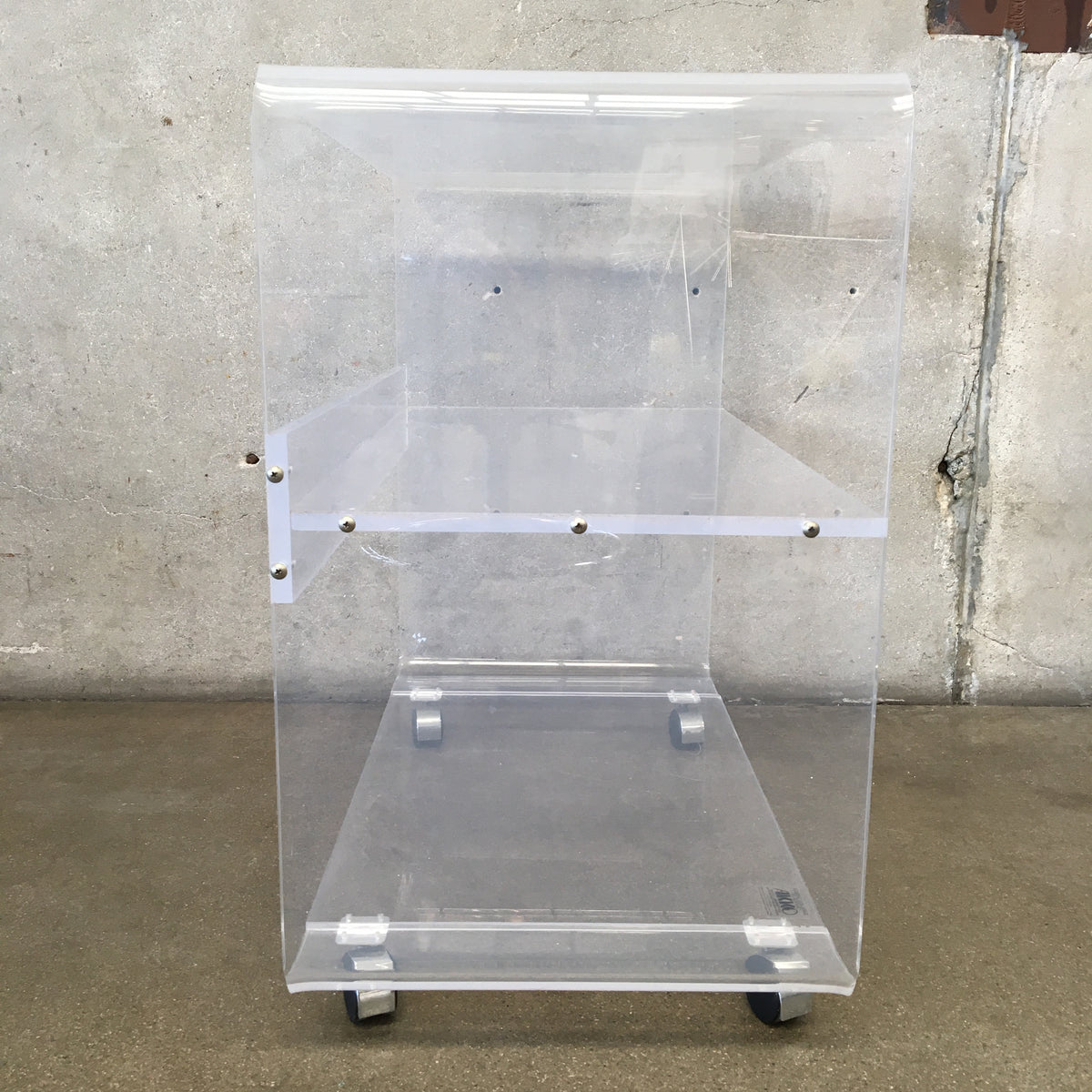 Vintage 1970's Lucite 3-Tier Rolling Waterfall Bar Cart by AKKO