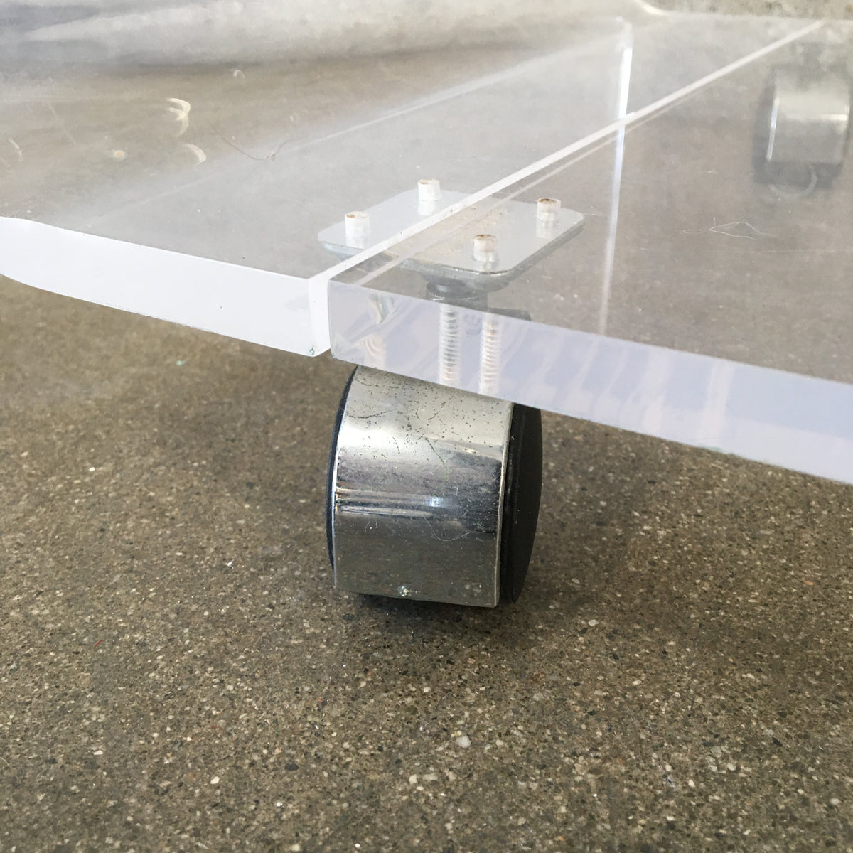 Vintage 1970's Lucite 3-Tier Rolling Waterfall Bar Cart by AKKO