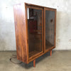 Danish Modern Rosewood and Glass Bookcase Cabinet