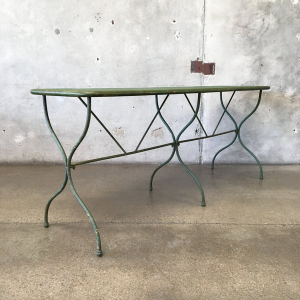 French Iron Garden Table w/Green Patina