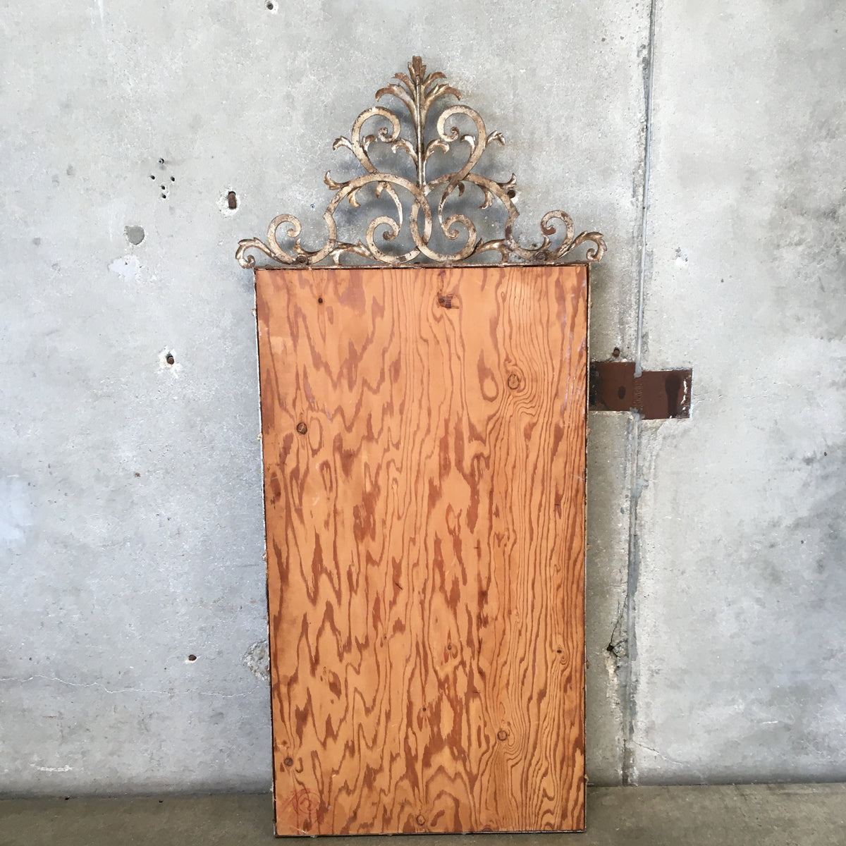 Vintage Palladio Metal Gilded Patina Aged Rococo Style Mirror