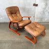 Danish Modern Recliner With Ottoman By Westnofa In Teak And Leather