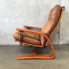 Danish Modern Recliner With Ottoman By Westnofa In Teak And Leather