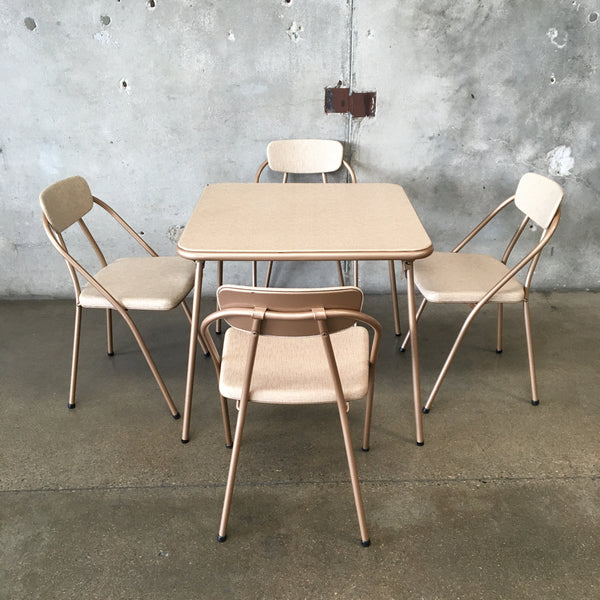 Mid Century Folding Table and Folding Chair Set by Stylaire