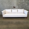 Vintage 1980s Sofa with Rounded Oak Frame  New Upholstery