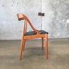 Vintage Danish Mid Century Modern Single Side Chair Teak with Leather Cushion