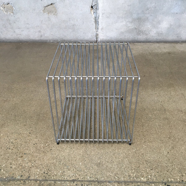 Vintage 1970s Chrome Wire Cube In The Style Of Verner Panton