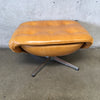 Mid Century Modern Gold Ottoman with Tufted Buttons