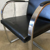 BRNO Leather & Chrome Arm Chair Miles Van Der Rohe For Knoll