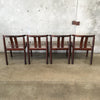 Set of Four "Cleopatra" Chairs with Gray Faux Leather by Boltinge Denmark