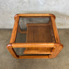Vintage Oak & Glass Side Table
