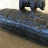 Rare California Hand Carved Wood Box With Grizzly Bear
